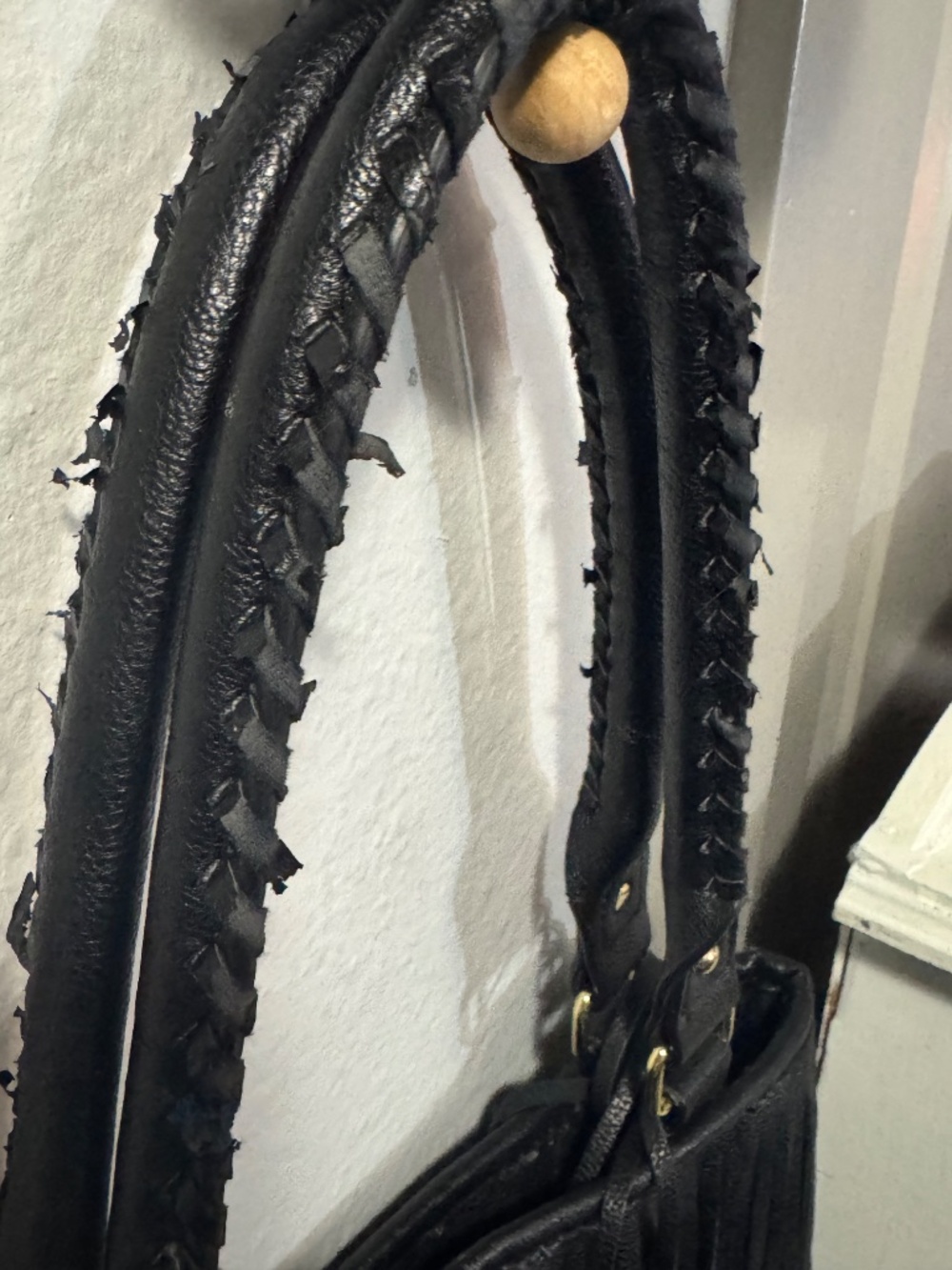 Steve Madden black fringe tote bag - Picture 3 of 7